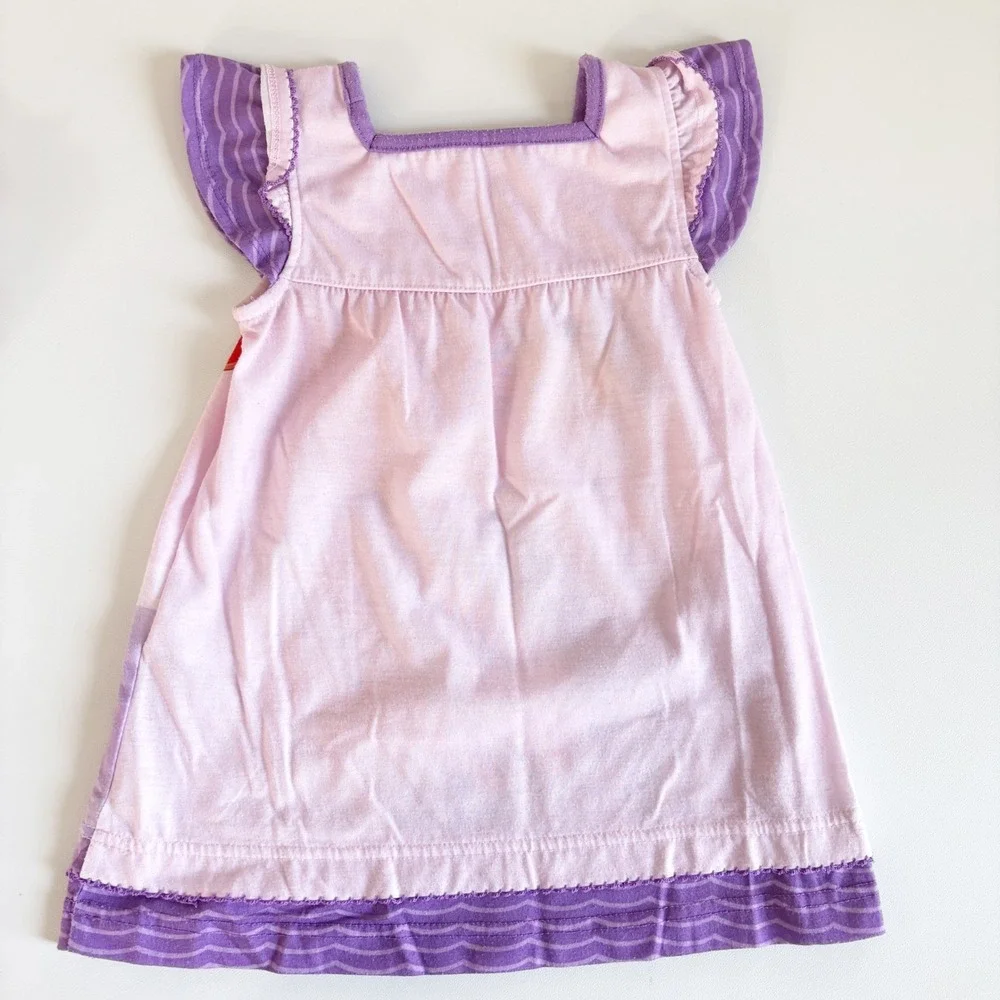 Disney Girls Moana Ariel Little Mermaid Flutter Sleeve Graphic Nightgowns Size 2